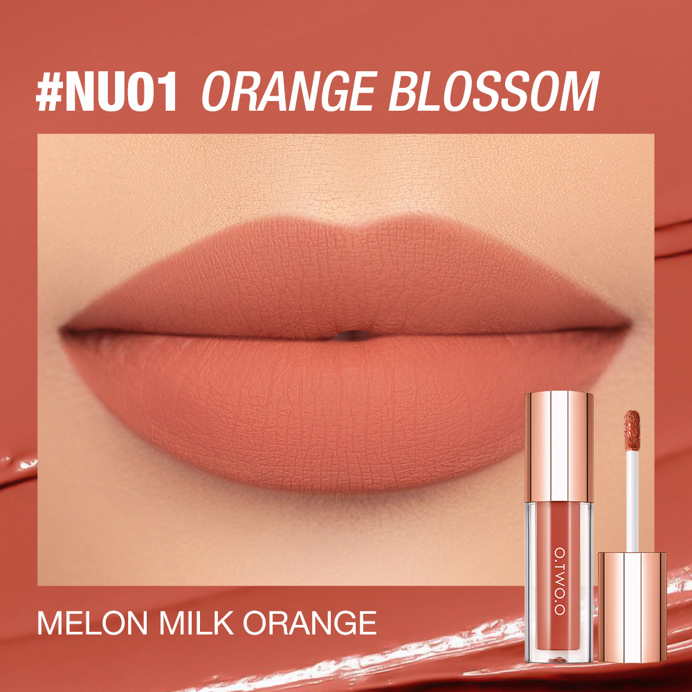 O.TWO.O Silky Smooth Soft Matte Finish 8-Color Glaze, Non-Stick Cup, Long-Lasting, Sheer Cloud Mist Lip Glaze C072_voghion.com