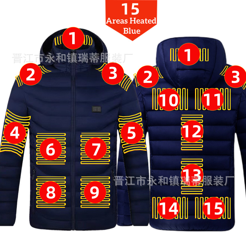 Chaqueta Térmica Acolchada de 4 Controles de Poliéster para Mantenerse Caliente en Invierno