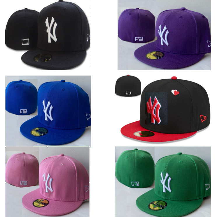 Ins Men's Fully Sealed Baseball Cap Non-Adjustable Hat Fully Enclosed Hip-Hop Hat Flat Brim Hat American Size Board Hat