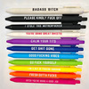 11PCS Funny Pens 11 interesting strokes Interesting text round bead pen Press a neutral pen