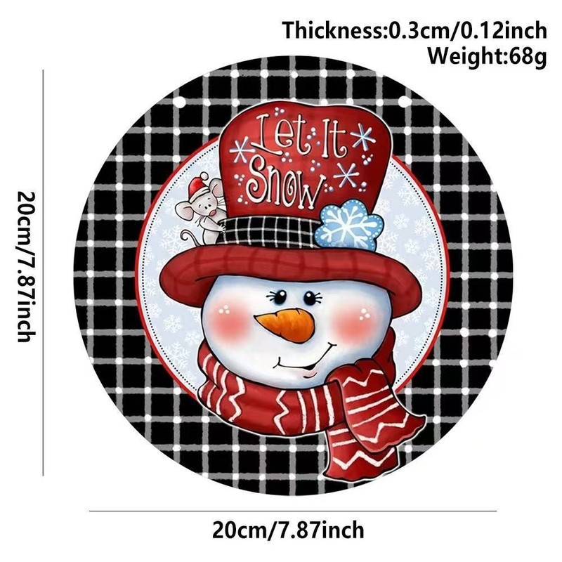 跨境新款木制圣诞彩色雪人圣诞老人悬挂装饰户外节日派对装饰挂件|undefined