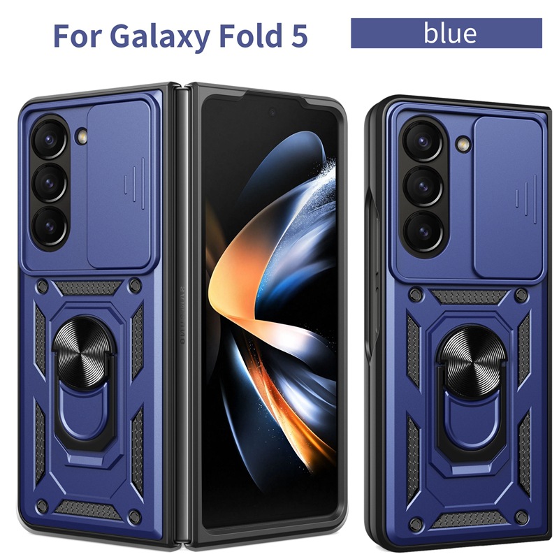 Shunjia Pushing Window Suitable for Samsung Z Fold5/4 Phone Case Folding Screen Flip Invisible Finger Ring Bracket_voghion.com