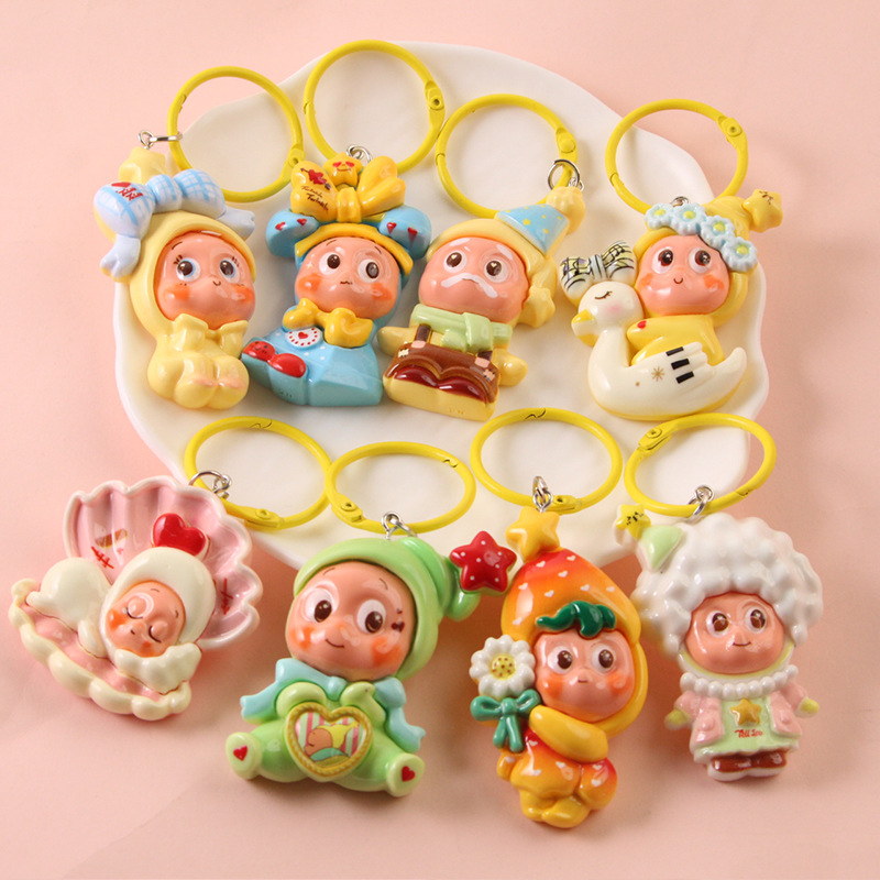 新款可爱大号卡通星星人钥匙扣挂件创意包包挂饰背包配饰情侣礼物