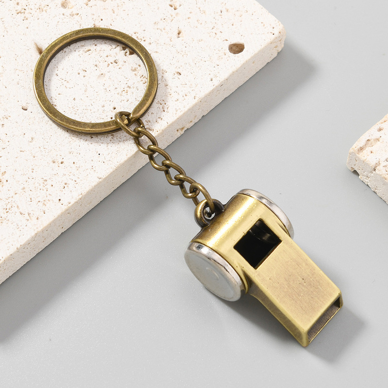 Retro Zinc Alloy Whistle Keychain Pendant Student School Bag Decorative Accessories Personalized Coach Whistle