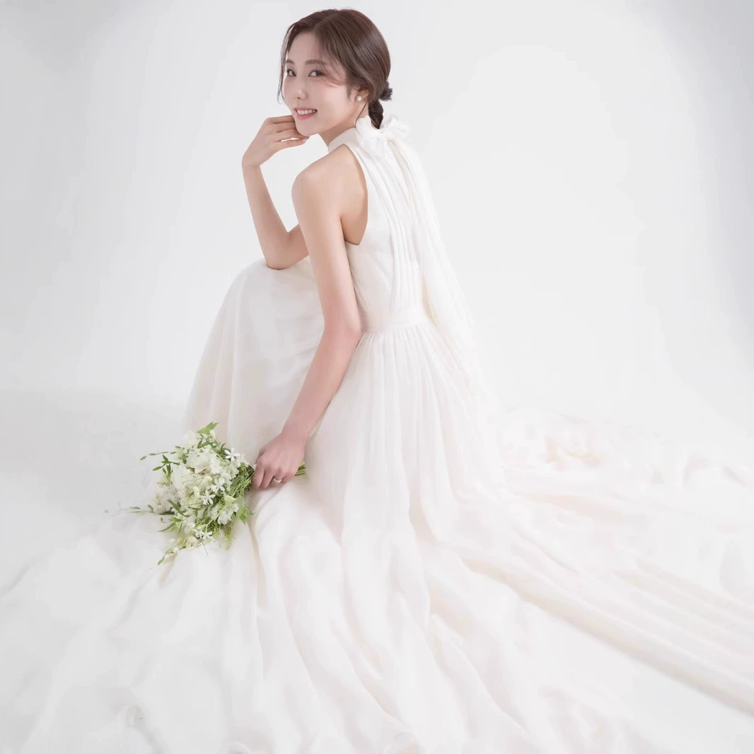 Темперамент светлое свадебное платье новый шифоновое платье с открытыми плечами