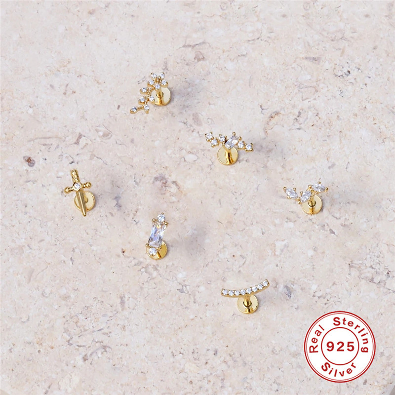 Fashion Blade Sterling Silver Zircon Ear Studs 1 Piece