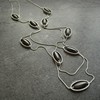 Two-color universal necklace, sweater, Korean style, simple and elegant design, gold and silver