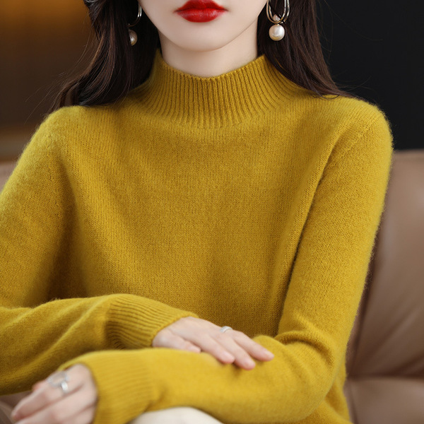 Knitted base body-friendly demi-season solid color sweater