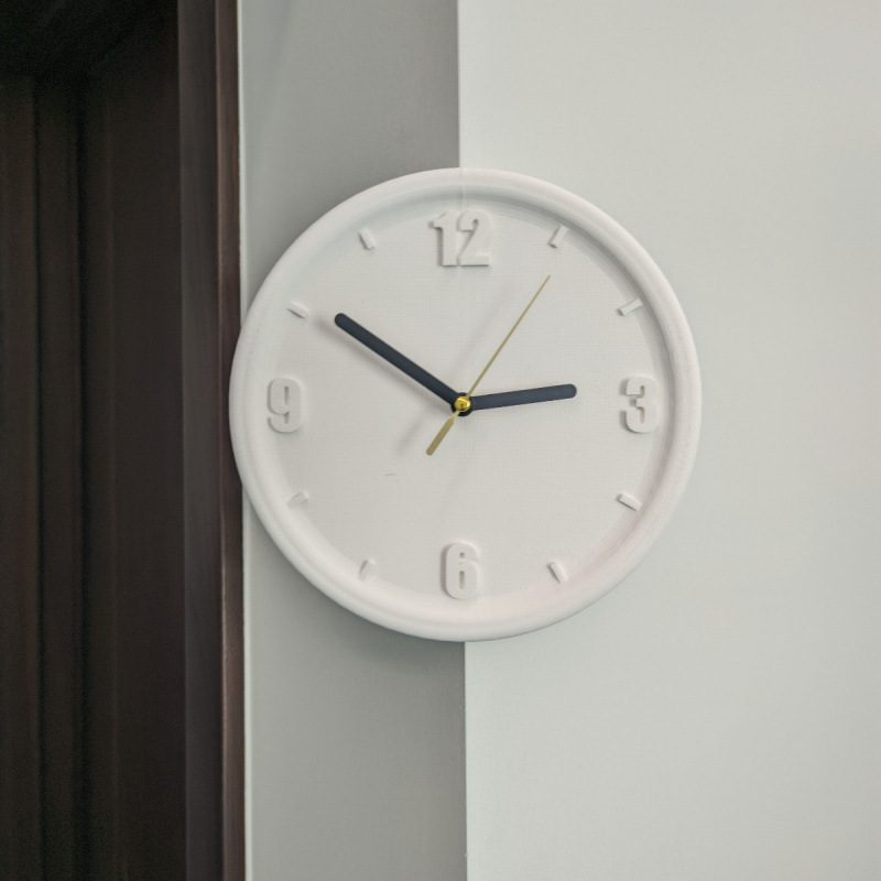 Tecnología de decoración de color sólido esquina simple perforación moderna sin arte digital agujero de pared reloj silencioso esquina de campana