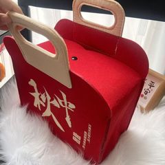 中秋节礼品袋新年国潮中国毛毡手提袋伴手托特手提包大容量