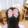 Children's cloth with bow handmade, hair accessory, hairgrip, hair stick
