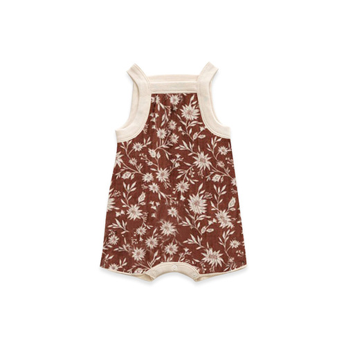 Summer new baby clothes jumpsuit ins style male and female baby floral sleeveless small suspenders rompers