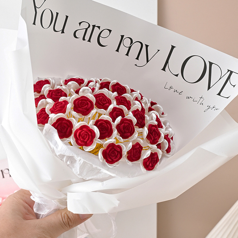 No Worries Rose Bouquet Handmade DIY Material Package Homemade Artificial Flowers for Girlfriend 520 Chinese Valentine's Day Gift