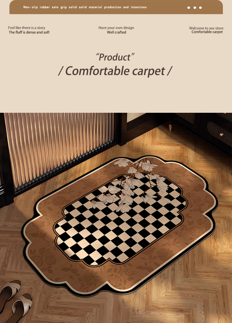 Antique Toilet Super Absorbent Floor Mat Bathroom Toilet Door Drop-resistant Diatom Mud Quick-drying Non-slip Foot Mat