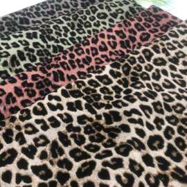 秋冬季新款印花布料连衣裙服装面料斜纹磨毛豹纹印花布料厂家直销