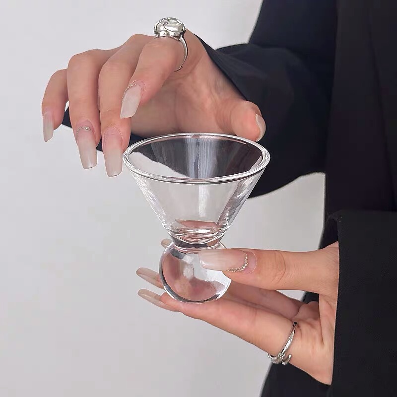 小众ins复古小酒杯宝石纹高足玻璃杯主人杯一口杯功夫茶杯品茗杯|undefined