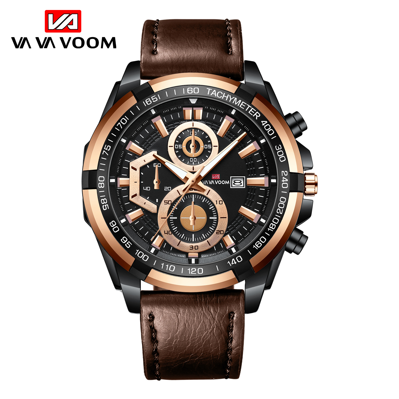 VAVA VOOM 2321 nuevo cinturón personalizado creativo movimiento de cuarzo calendario los hombres reloj al aire libre