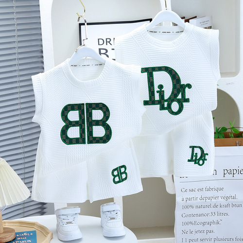 Children's Summer Top Set  New Trendy Thin Clothes for Boys Cute and Cool Two-Piece Top Set