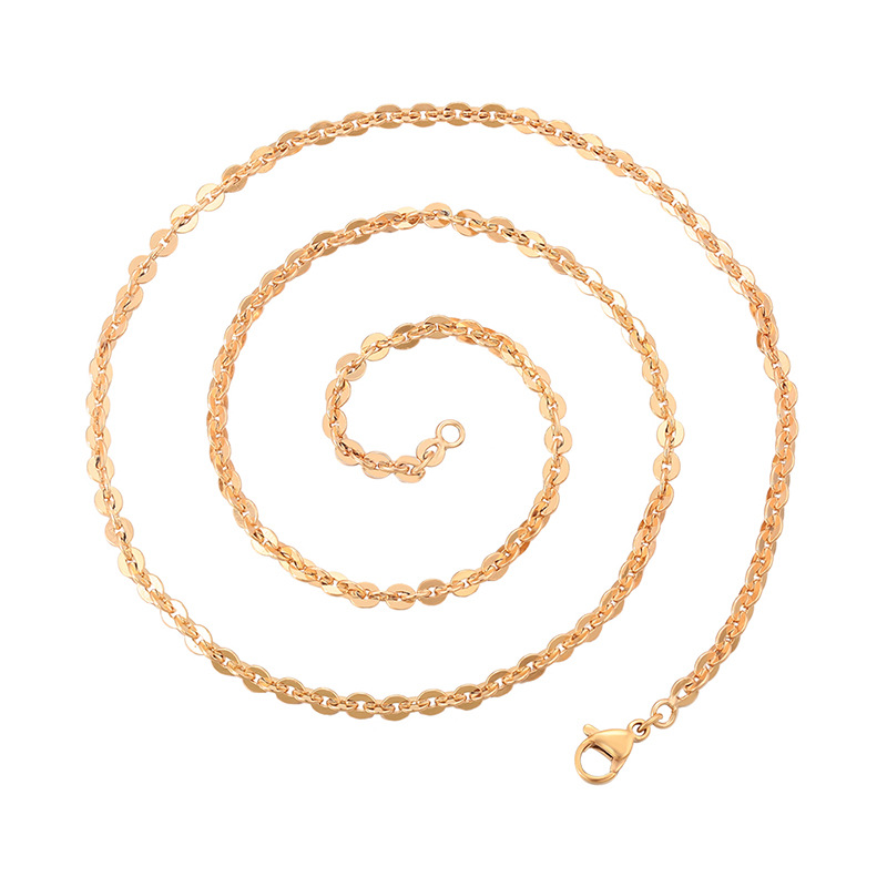 Xuping moda simple collar de chapa de aleación de cobre chapado 18k Europa y los Estados Unidos collar de cadena cruzada al por mayor