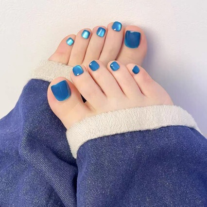 【Xinghe】Summer New Style Pure Handmade Wearable Toenails with Cat-Eye Sparkle, High-End Feel, and Skin-Brightening Effect, 14 Pieces 【Xinghe】Summer New Style Pure Handmade Wearable Toenails with Cat-Eye Sparkle, High-End Feel, and Skin-Brightening Effect, 14 Pieces