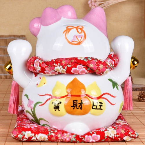Peach Blossom Cat Sends Gifts to Best Friends Lucky Cat Girls Gifts Cute Piggy Bank Large, Medium and Small Ceramic Ornaments Business