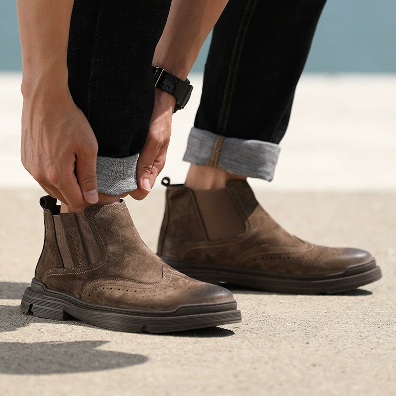 Челси Martens, натуральная кожа, утеплённые высокие ботинки в британском стиле, размеры 38–44