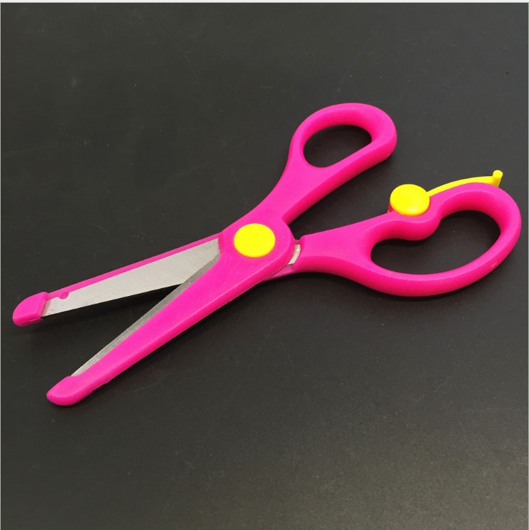the republic of korea Stationery student scissors student security Elastic force scissors Safety scissors children manual Elastic force scissors