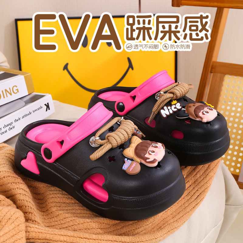 Thick-Soled Clogs for Women, 2026 New Summer Eva Non-Slip Height-Increasing Beach Sandals and Slippers for Women, Suitable for Outdoor Wear