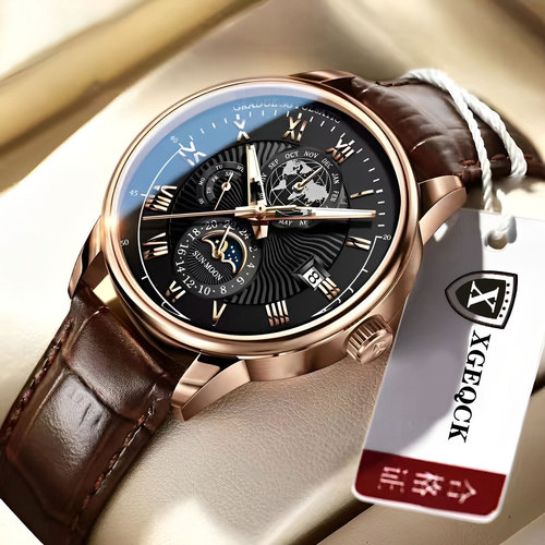 Watches Men's Top Ten Swiss Fully Automatic Machine Watches Waterproof Luminous Mechanical Leather Strap Quartz Watches Business Watches