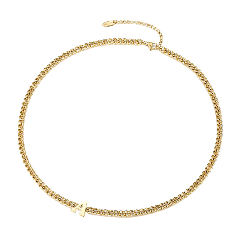 Collar con Letra A Simple Personalizado, Estilo Europeo y Americano, Aleación Chapada en Oro de 14k, Nuevo de Xuping, Venta al por Mayor