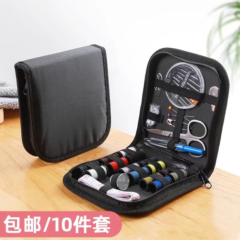 Viaje a casa Bolso de costura portátil transfronterizo Herramientas de costura para el hogar Juego de 10 piezas Caja de hilo Caja de costura