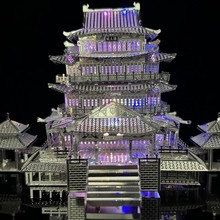 恒屿 滕王阁序成人高难度古建筑金属拼装模型DIY拼装积木玩具