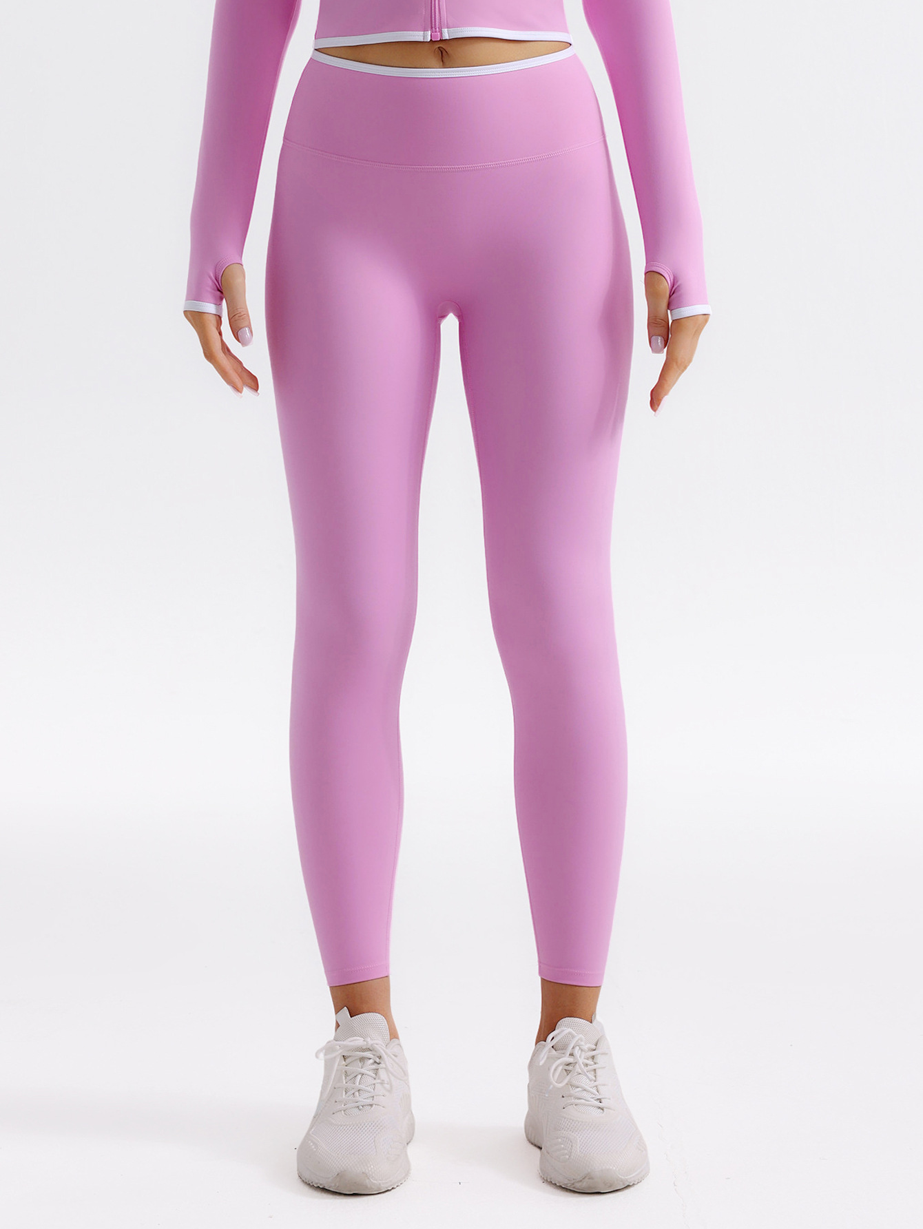 Color desnudo, cintura alta sin líneas avergonzadas, ropa de mujer, correr, acondicionamiento físico, adelgazamiento, leggings de nueve puntos