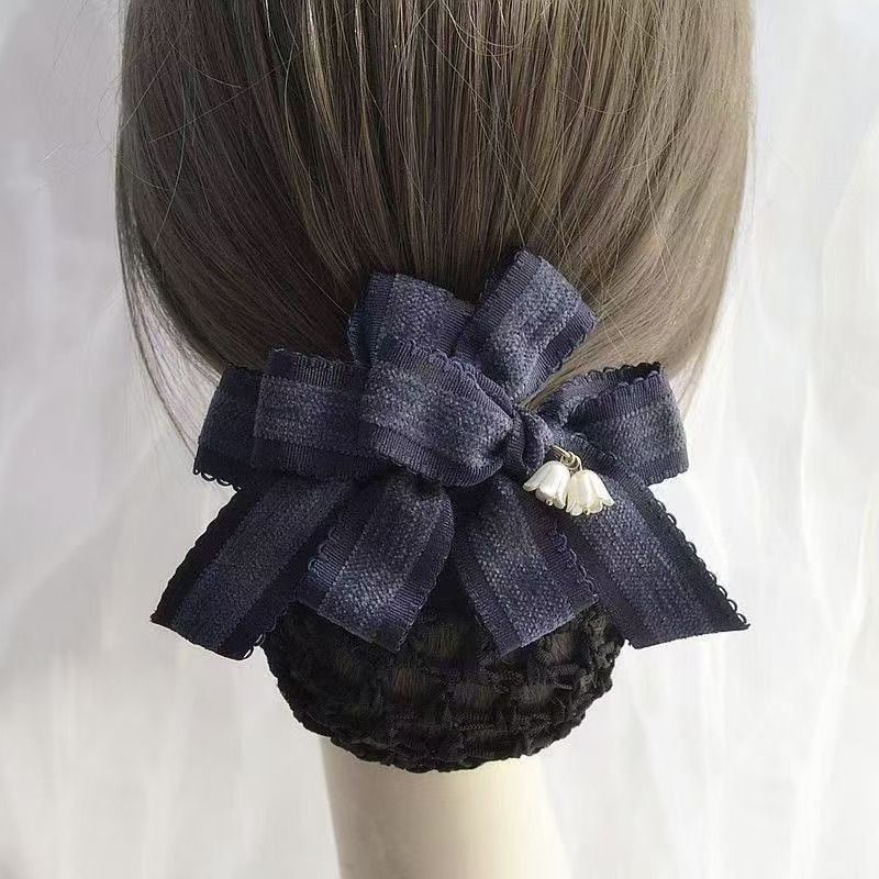 Nurse Profession Hair Accessories, Flight Attendant, Bank, Hair Updo, Work, Hotel, Bow Hair Net, Hair Clip, Net Bag, Flower