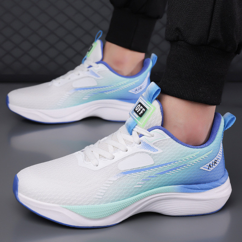 Men's Breathable Running Shoes With Thick Sole And Lace-up Design_voghion.com