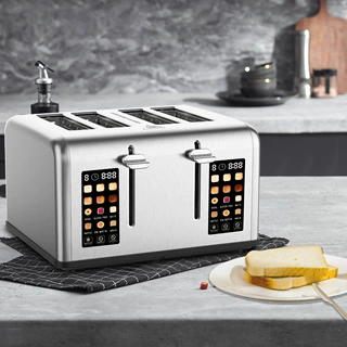 欧美彩屏多士炉烤面包贝果吐司机多功能华夫饼早餐机toaster定制