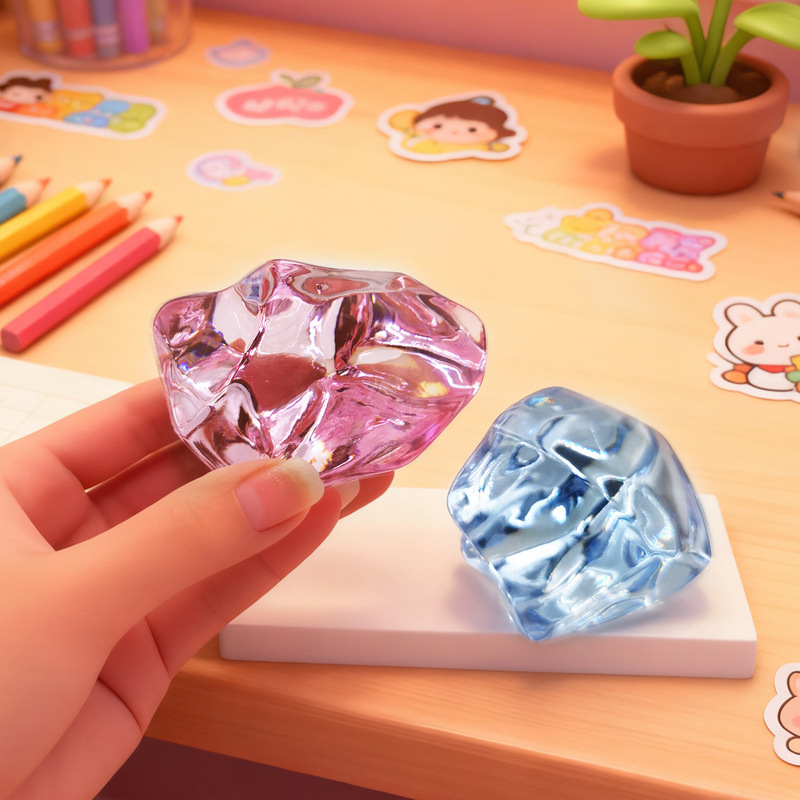 Large Lucky Stone Asymmetrical Crushed Ice Crystal Pink Fantasy Kidsren's Cartoon Desktop Counter Bar Decoration Ornaments