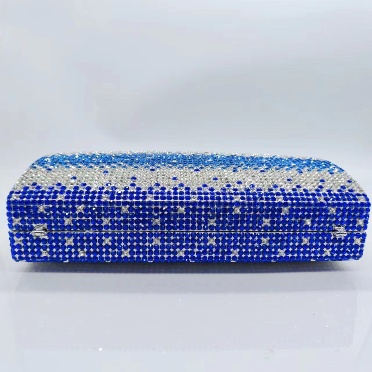Clutch nuevo color azul gradiente bolsas de diamantes bolsas de mano bolsas de diamantes bolsas de fiesta de damas bolsas de aleación