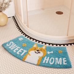 Curved water-absorbent mat, sector-shaped mat, shower room door mat, foot mat, toilet bathroom foot pad, bathroom anti-slip mat