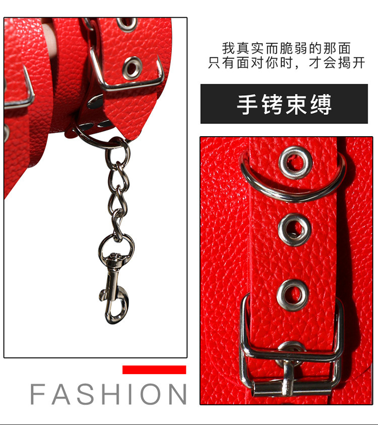 Jiuai Bondage Hand and Foot Cuffs 10-Piece Set, PU Restraint Kit for Couples — detail image 4