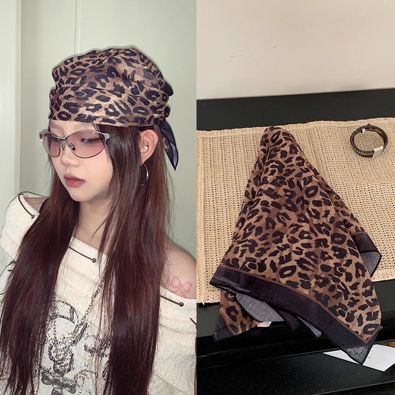 14#Lenço com estampa de leopardo 60*60 (FA1447)