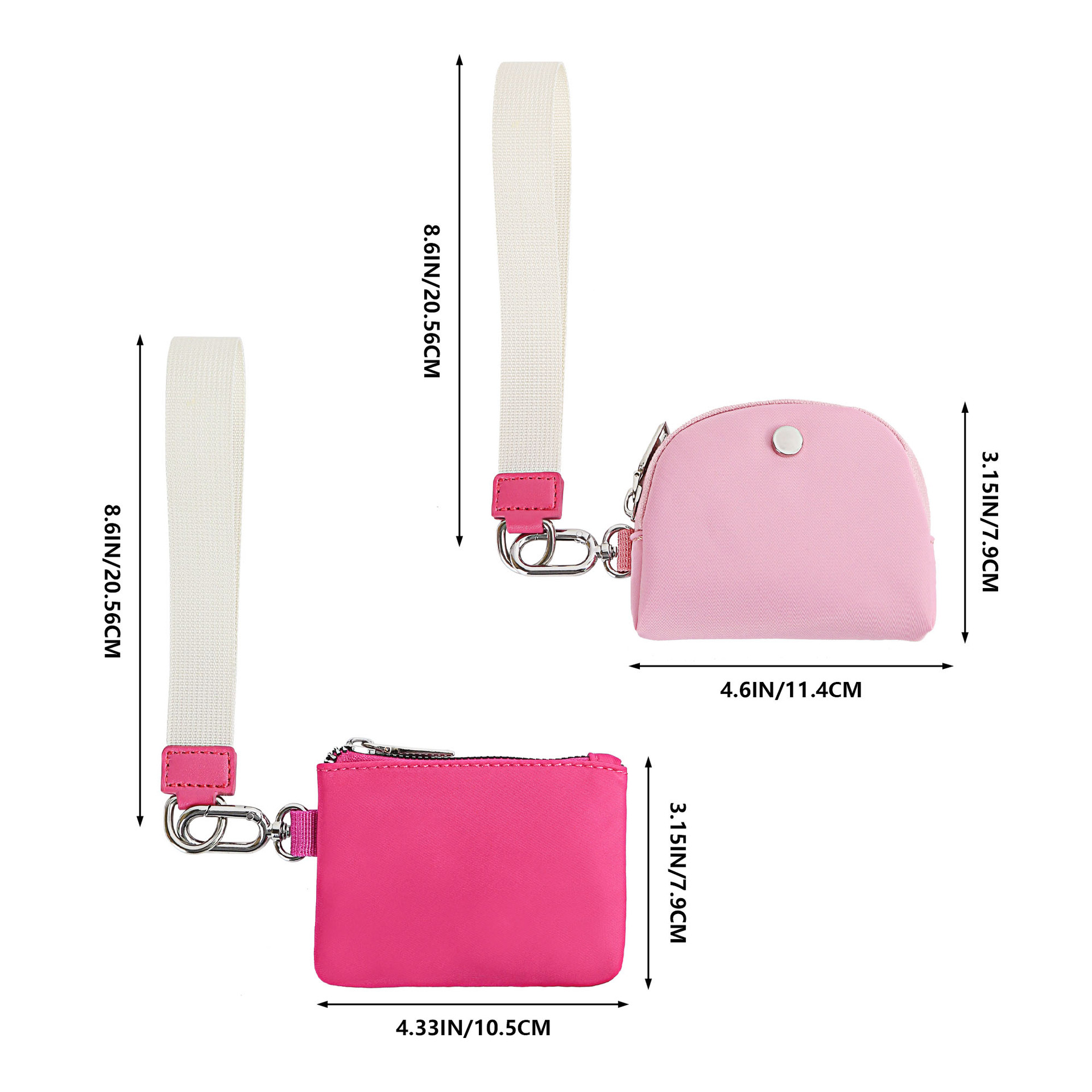 82g Weight Polyester Lining Material Zipper Closure Type Coin Purse Bags Type 1 Piece Quantity Daily Occasion Nylon Material Solid Color Pattern All Seasons Season Unisex Gender Simple Style Style Semicircle Shape Pink + White Black Black Gray Nylon Solid Color Semicircle Clutches 42