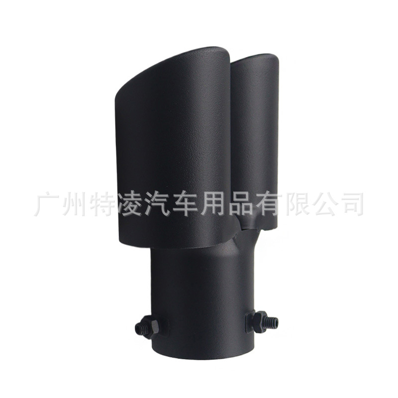 63mm Universal Automotive Dual Outlet Angled Exhaust Pipe Stainless Steel Exhaust Pipe Car Exterior Dual Outlet Decorative Exhaust Pipe