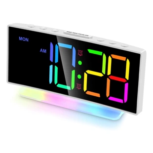 LED-часы с цифровым дисплеем RGB-подсветка настольные