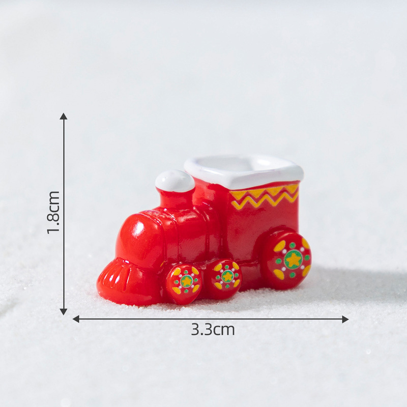 微景观创意圣诞火车雪人小动物萌粒 雪地造景diy装饰品配件小摆件|undefined