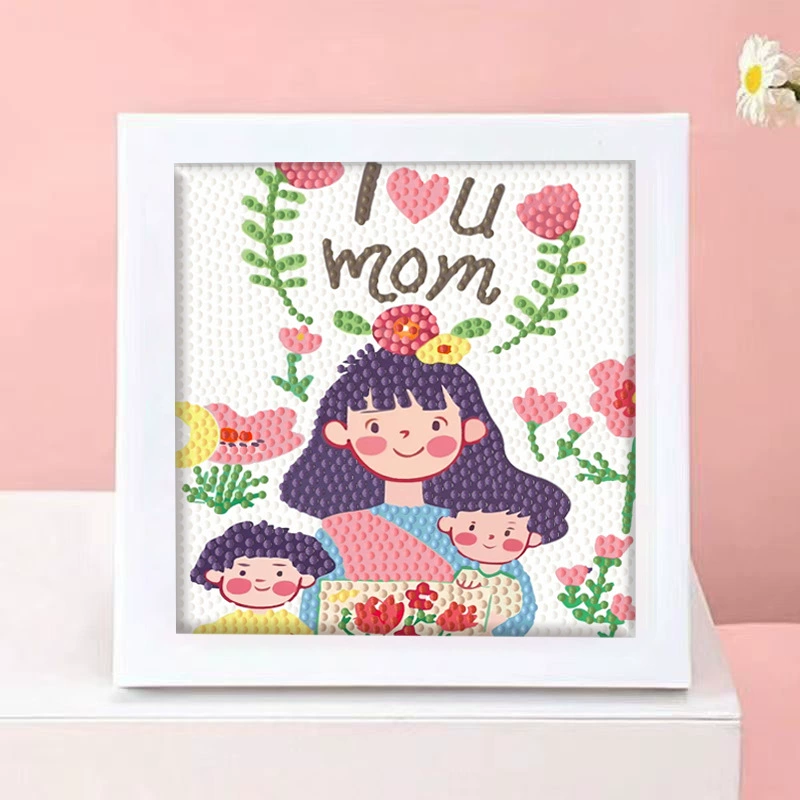 Кристальная вышивка DIY (Kuromi & KT Cat) 17×17 см фоторамка, набор наклеек в стиле мультфильма с полным заполнением