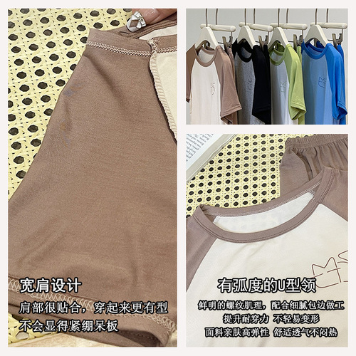 Children's pajamas suit Modal summer thin short-sleeved suit for boys and girls, parent-child home clothes, children's air-conditioned clothes