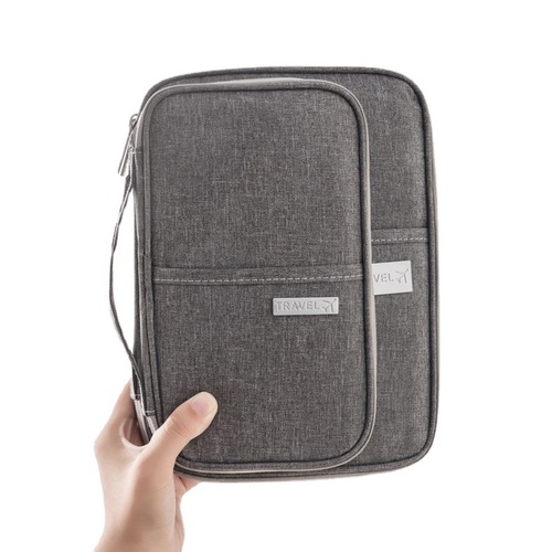 Portable Travel Airplane Bag Waterproof High-Quality Card Holder Business Passport Bag Multi-Functional Polyester Document Storage Bag