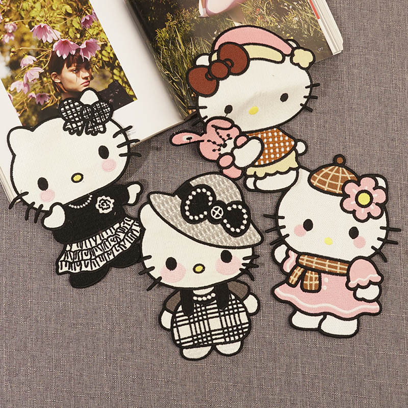 Fashion Kate Cat Clothes Patch Bag Basket Decorative Sticker Large Embroidered Cloth Sticker Exquisite Applique Embroidered Flower Sticker Fashion Kate Cat Clothes Patch Bag Basket Decorative Sticker Large Embroidered Cloth Sticker Exquisite Applique Embroidered Flower Sticker
