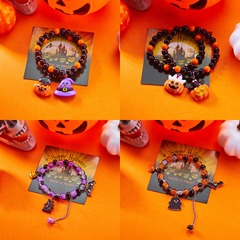 ヨーロッパとアメリカのファッション新しいハロウィンカボチャ猫カップルブレスレット多用途ゴーストバット爆発クリスタルブレスレット卸売